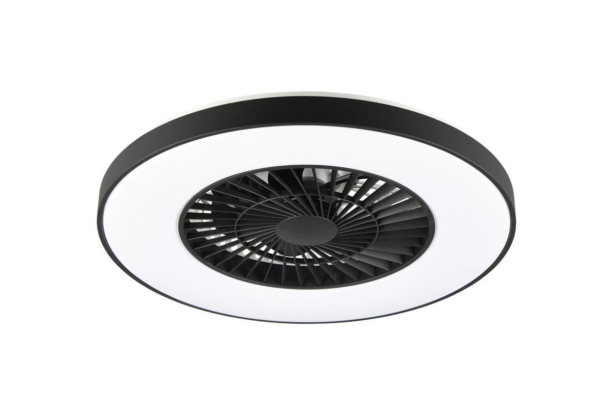Deckenventilator Halmstad Schwarz D: 58 cm - Schwarz, LIFESTYLE, Kunststoff (58,0/18,0cm)