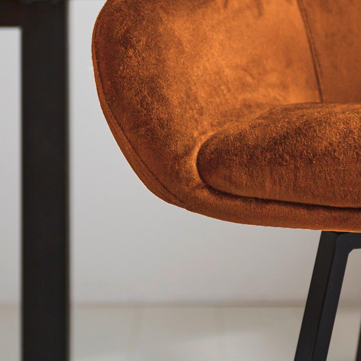 Barhocker-Set Casper Cognag B: 55 cm - Cognac/Gelb, MODERN, Textil/Metall (55/109/57cm) - MID.YOU