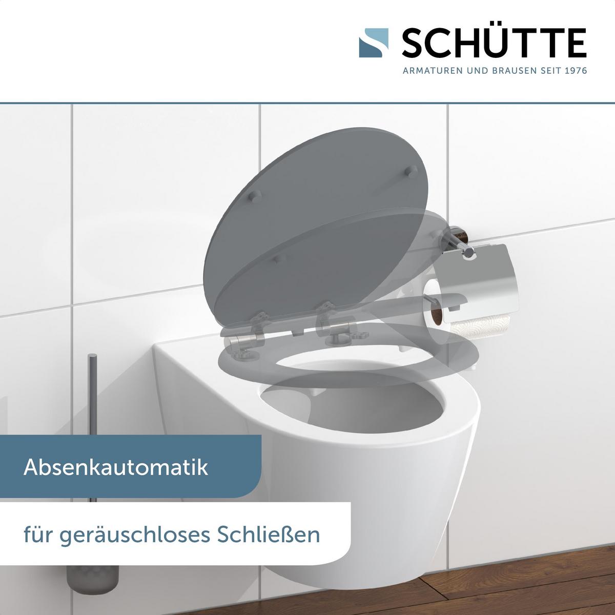 Wc-sitz Grau Mit Absenkautomatik B: 43,5 Cm - Grau, Basics, Holzwerkstoff (43,5/5,5/37,5cm) - Schütte