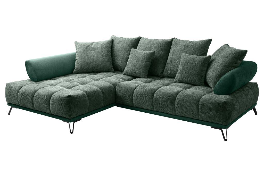 LARGO, levá, tmavě zelená, potřeba šířky dveří 90 cm - černá/tmavě zelená, Moderní, kov/textil (184/262cm)