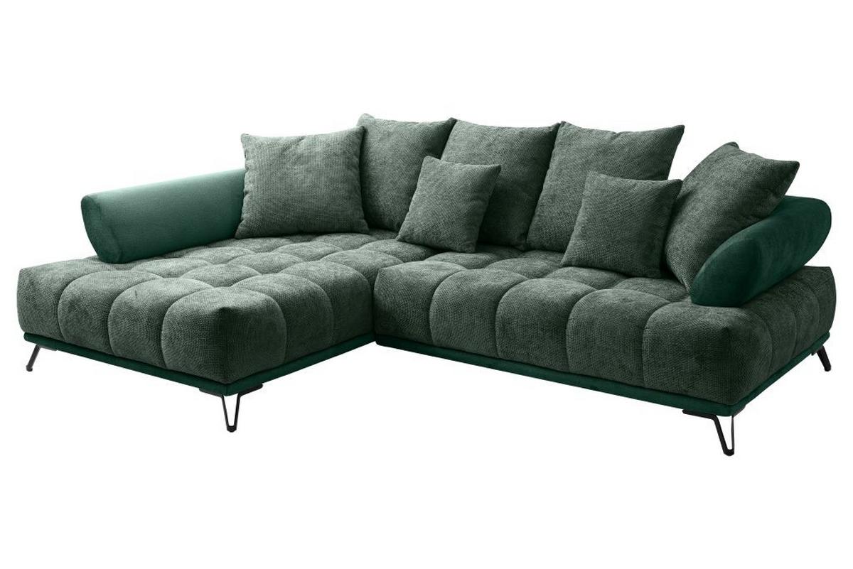 LARGO, ľavá, tmavozelená, potreba šírky dverí 90 cm - čierna/tmavozelená, Modern, kov/textil (184/262cm)