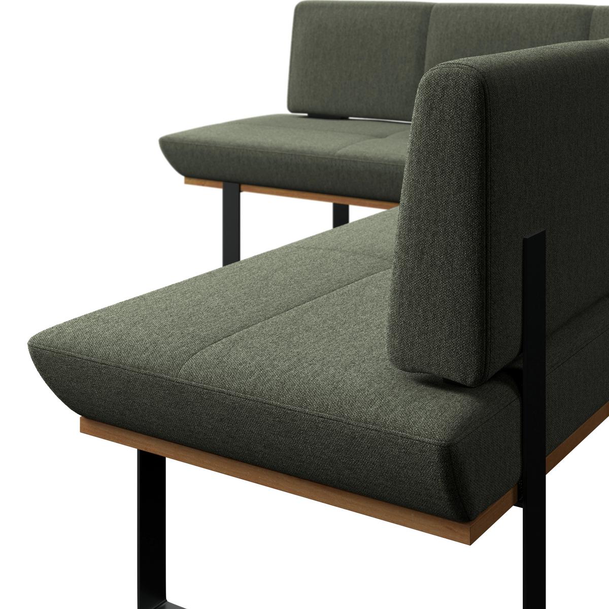 Eckbank Tristan Webstoff grün, S:175x225cm - Schwarz/Grün, MODERN, Holz/Textil (175/225cm) - James Wood