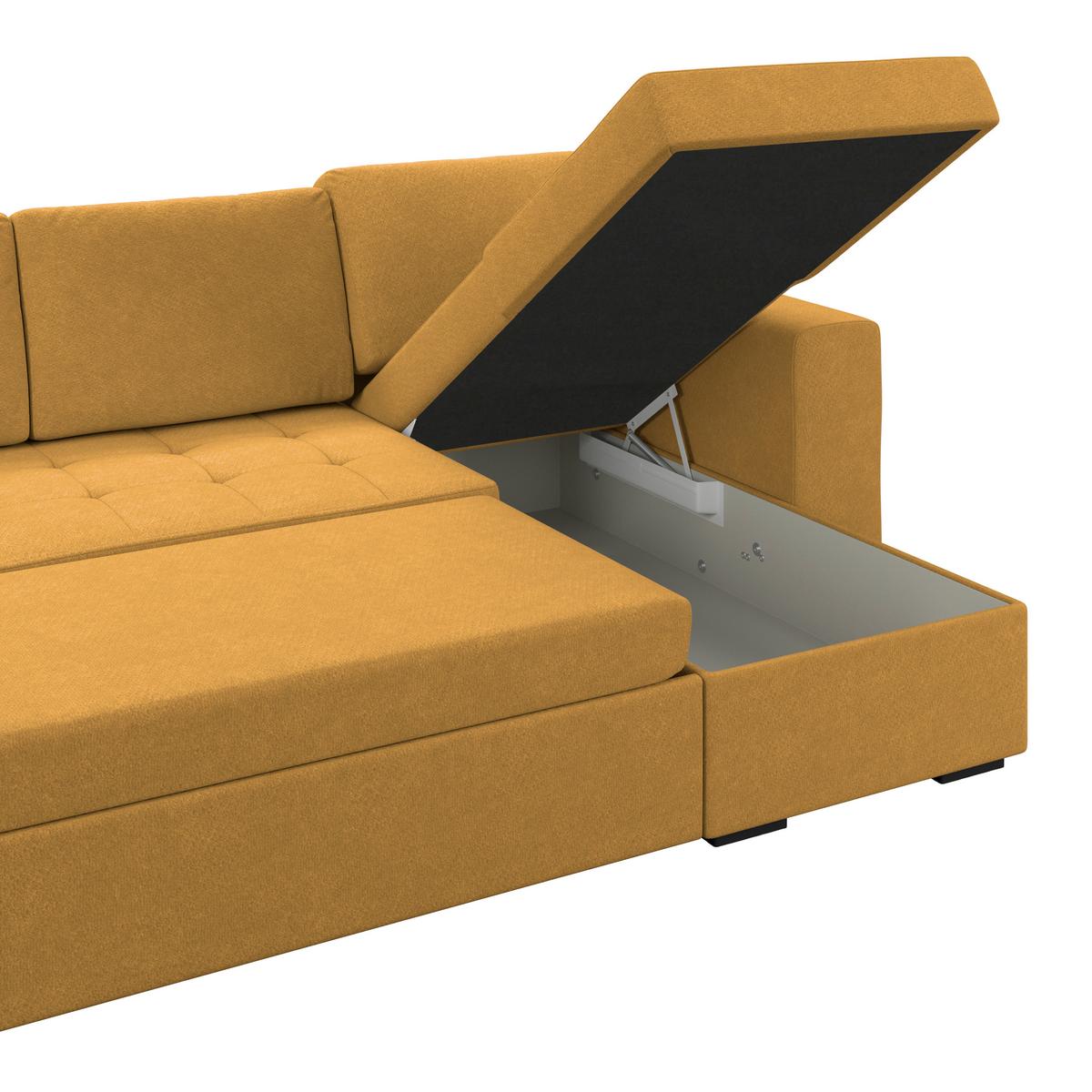 Ecksofa Jan Senfgelb S: 247x155 Cm - Senfgelb, Trend, Textil (247/155cm)