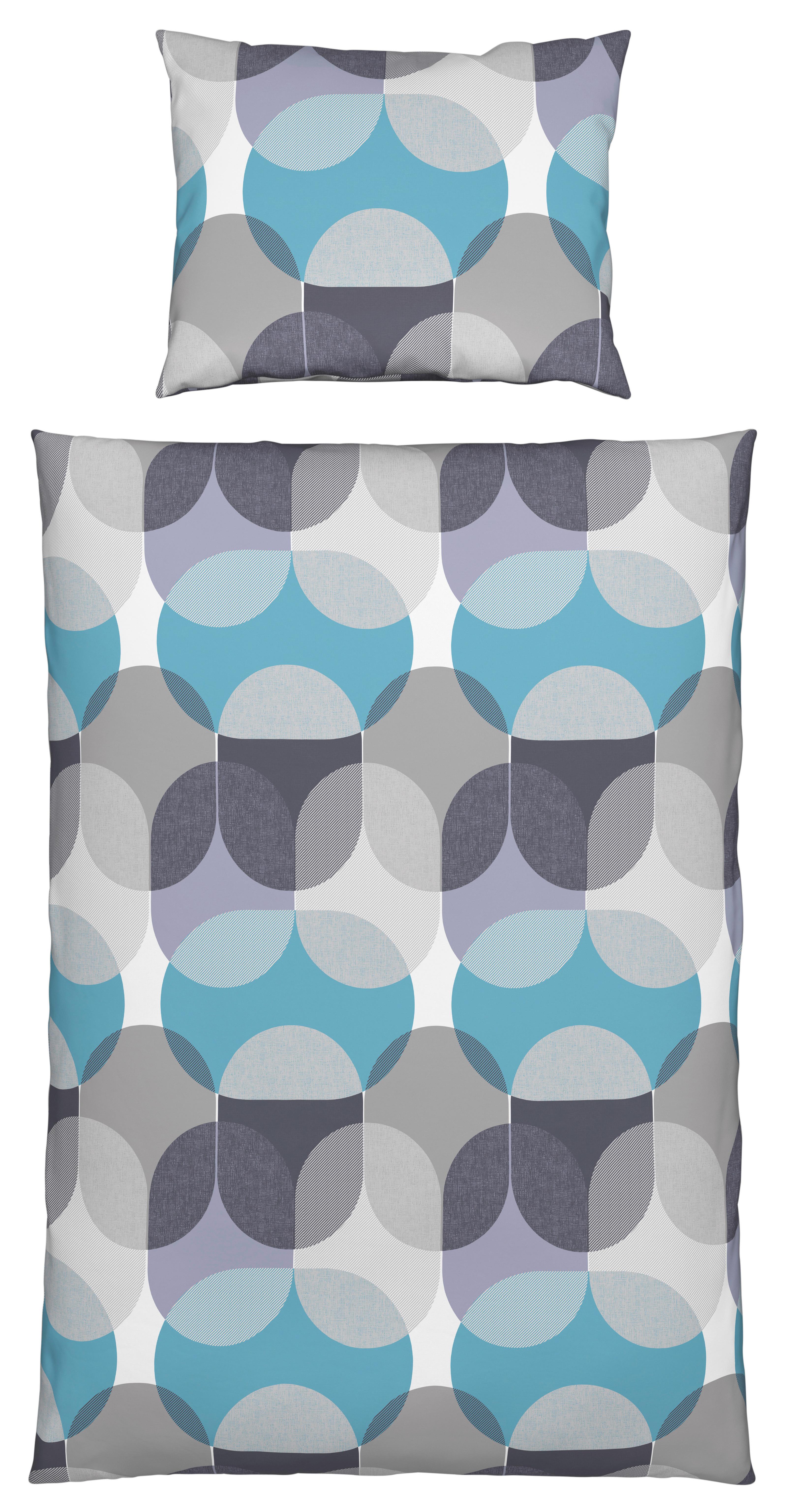 Renforce Bettwäsche 140x200 Cm Emilia Baumwolle Türkis - Türkis, MODERN, Textil (140/200cm) - Luca Bessoni