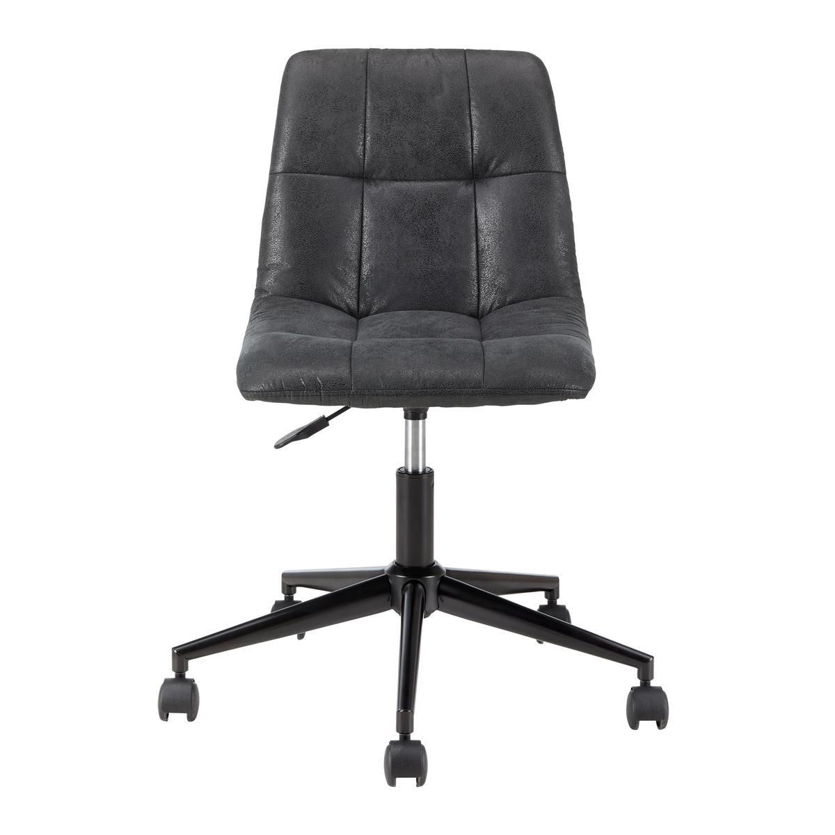 Otočná stolička CLELIE tmavosivá - čierna/tmavosivá, Modern, kov/drevo (45/79-89/57cm) - Bessagi Home
