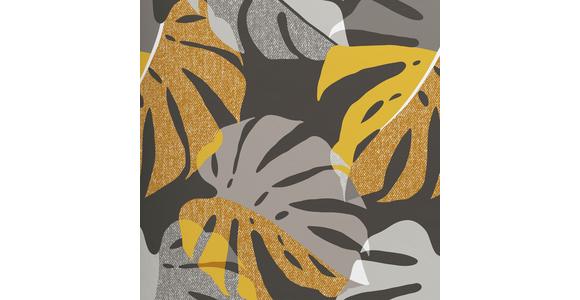 Renforce-Bettwäsche 140x200 cm Paula Gelb/Grau Blätter - Gelb/Grau, MODERN, Textil (140/200cm) - Luca Bessoni