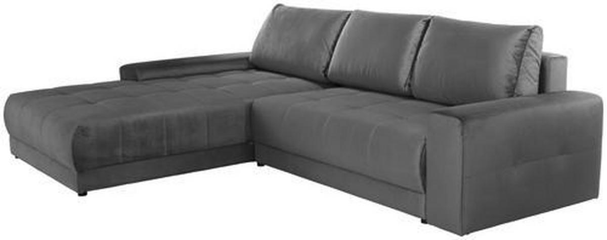 Ecksofa Mit Schlaffunktion + Bettkasten Adria Dunkelgrau - Dunkelgrau, MODERN, Textil (213/308cm) - Luca Bessoni
