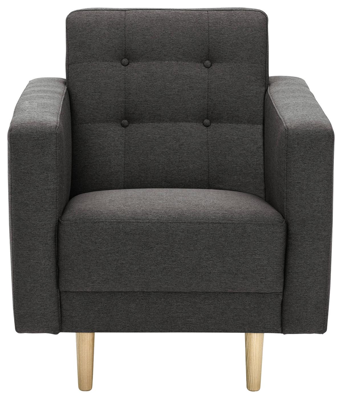 Polstersessel mit Armlehnen Jasmin Flachgewebe Anthrazit - Eschefarben/Anthrazit, MODERN, Textil (75/81/83cm) - Max Winzer