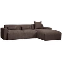 Ecksofa Pearl - Schwarz/Mokka, Design, Textil (303/196cm) - Livetastic