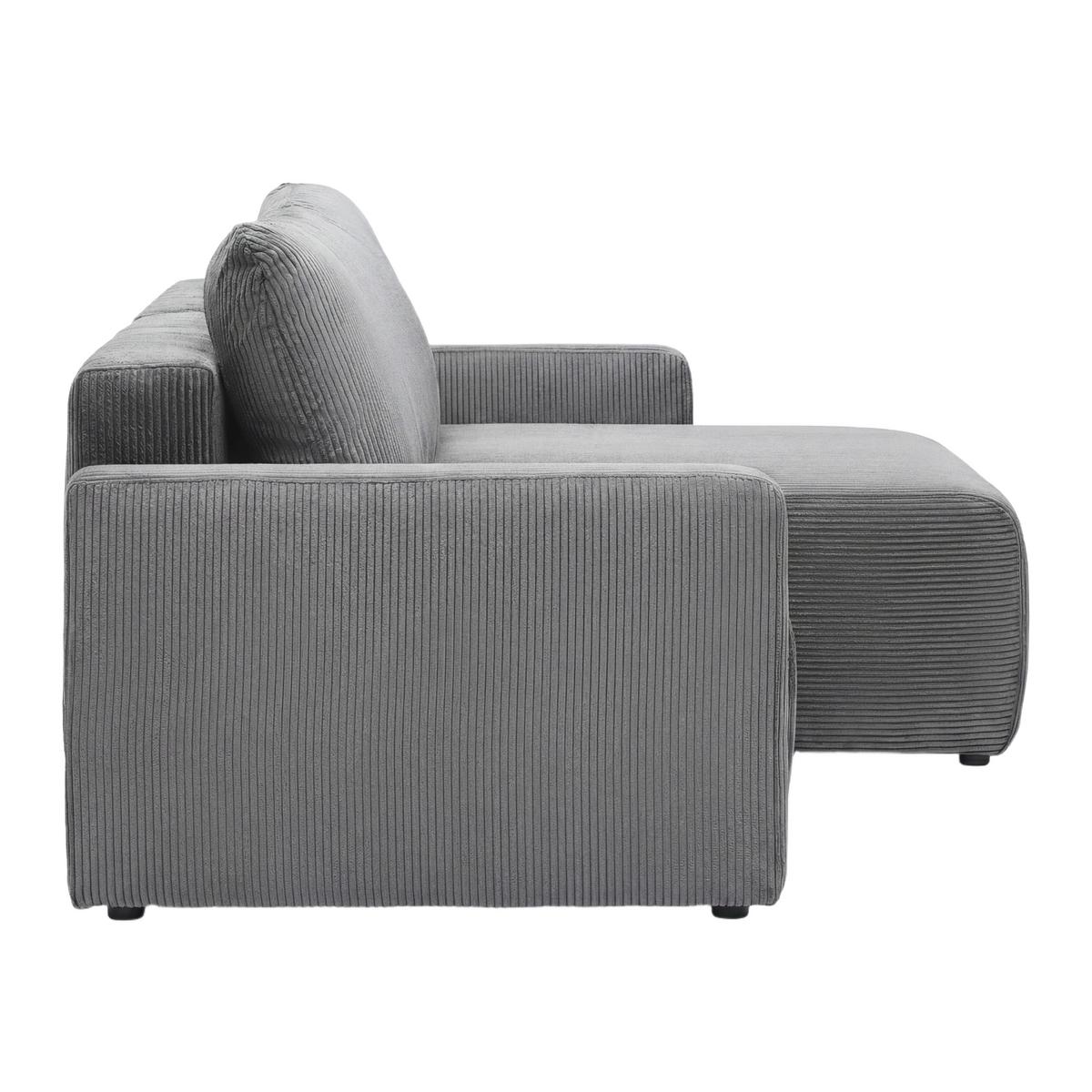 Rohová sedačka DAVE, obojstranná,tmavosivý menč. - tmavosivá, Modern, textil (227/146cm) - Based