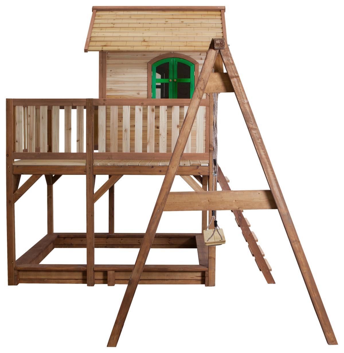 Spielturm A030.152.80 - Braun/Grau, KONVENTIONELL, Holz/Kunststoff (541/291/277cm) - Ambia Garden