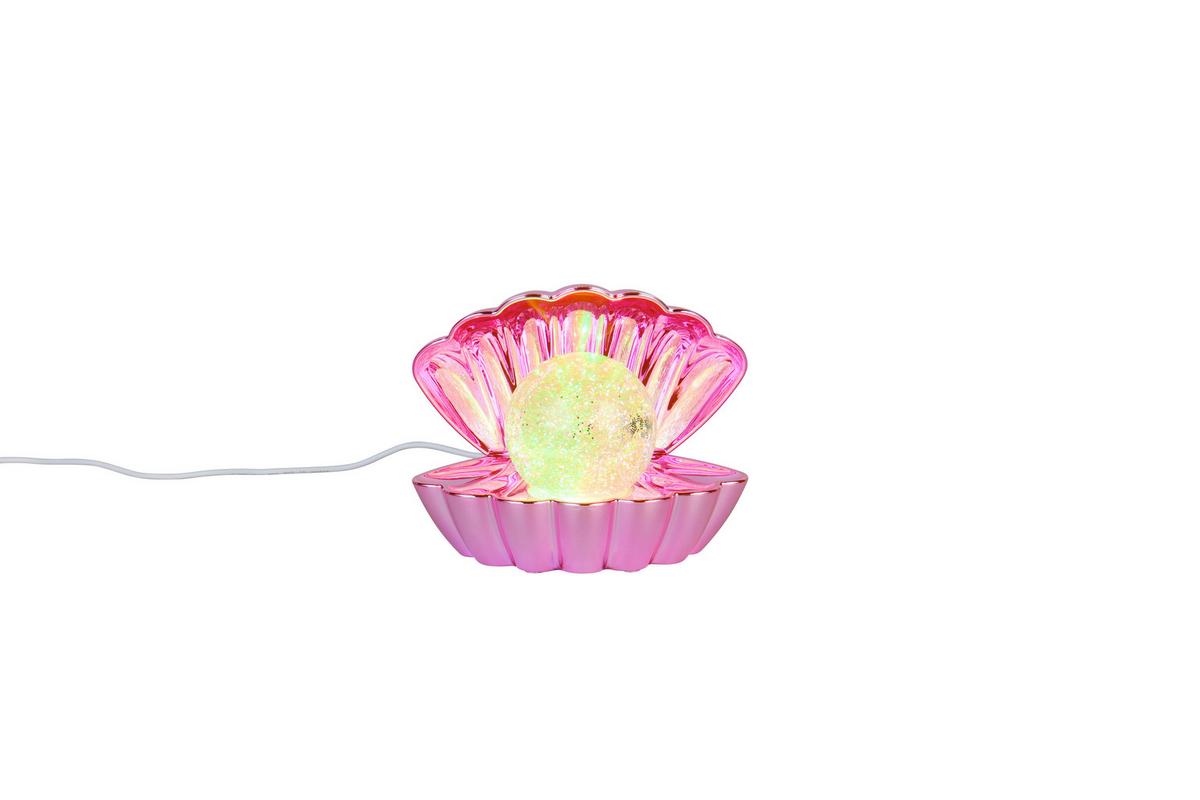 LED-TISCHLEUCHTE Glitzerkugel, pink, 0,80W - Pink/Transparent, Trend, Kunststoff (17.5/12,5/14,5cm)