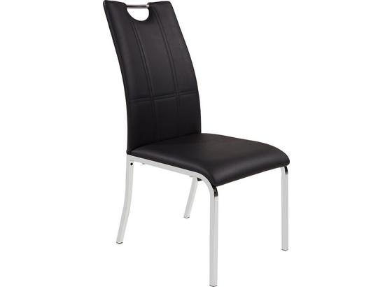 Szék Mandy - Króm/Fekete, konvencionális, Fém/Textil (42/96/60cm) Szék Mandy - Króm/Fekete, konvencionális, Fém/Textil (42/96/60cm)