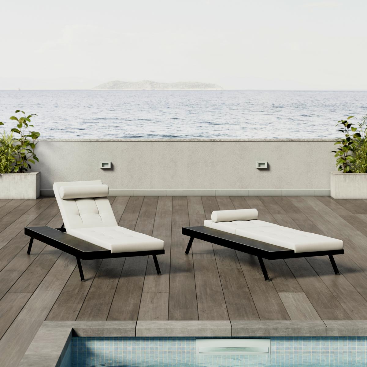 ZAHRADNÍ LEHÁTKO AVOLINA - světle šedá/tmavě šedá, Moderní, kov/textil (199/86/40cm) - Bessagi Garden