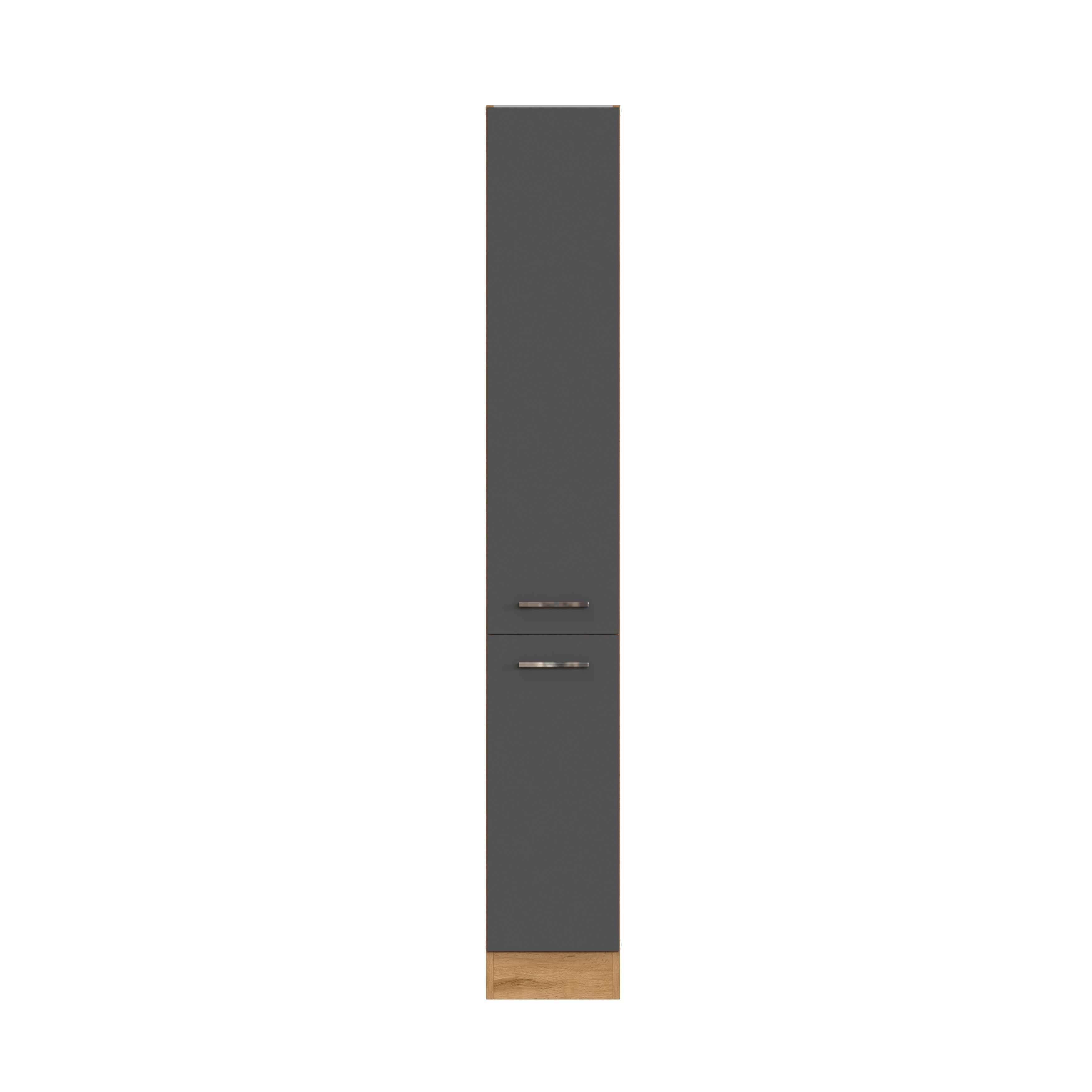 Apothekerschrank B: 30 cm Anthrazit 2 Auszüge - Anthrazit, MODERN, Holzwerkstoff (30/200/60cm) - Held