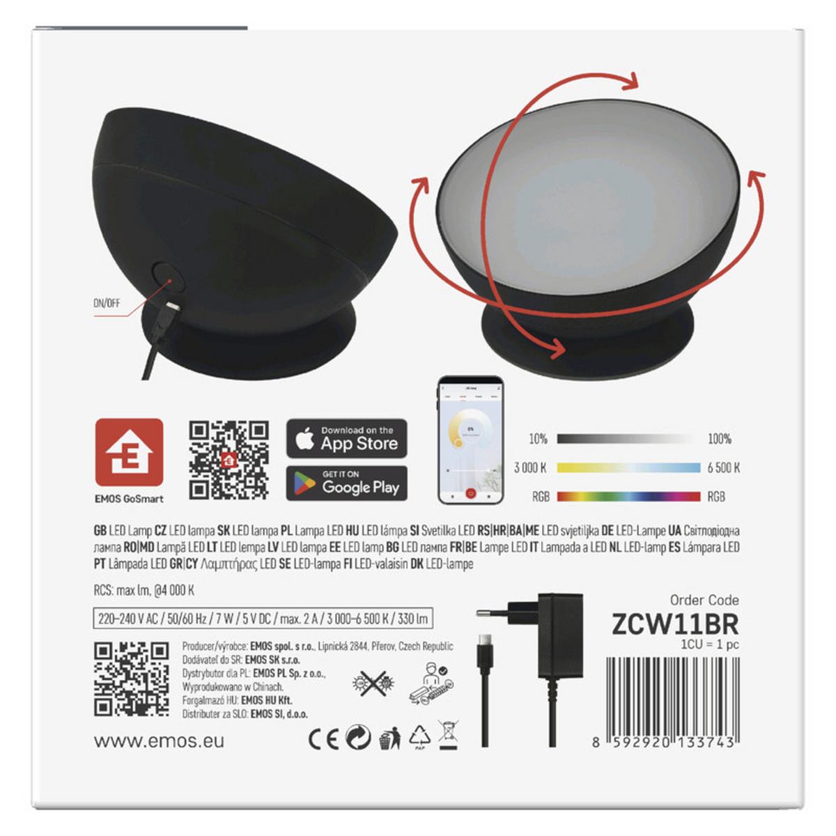 DEKORAČNÉ LED SVIETIDLO GOSMART - čierna, Modern, plast (17.5/17.5/9.2cm)