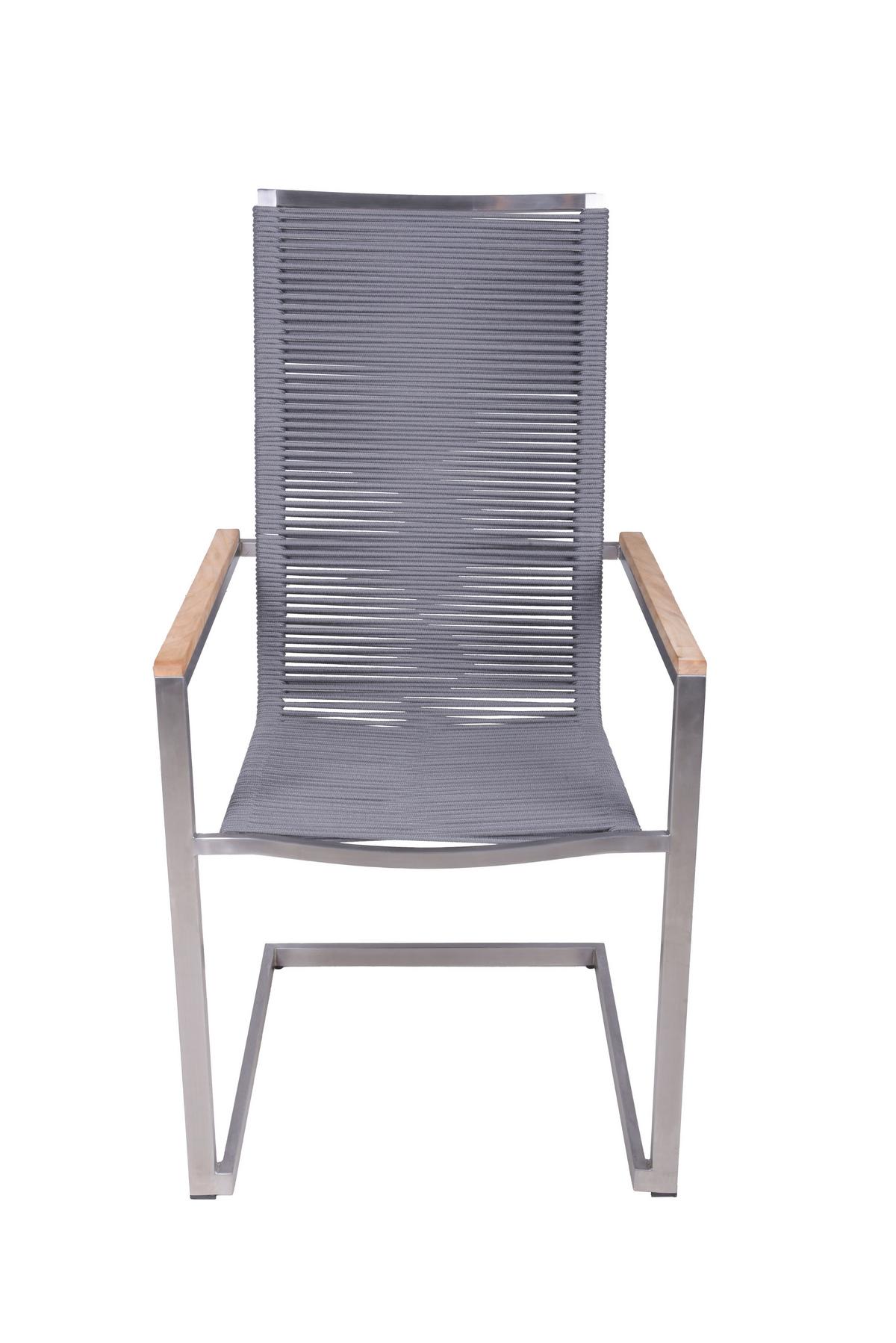 Gartenstuhl-Set Pavia - Anthrazit/Silberfarben, Basics, Holz/Kunststoff (61/108/56cm) - Gardenson