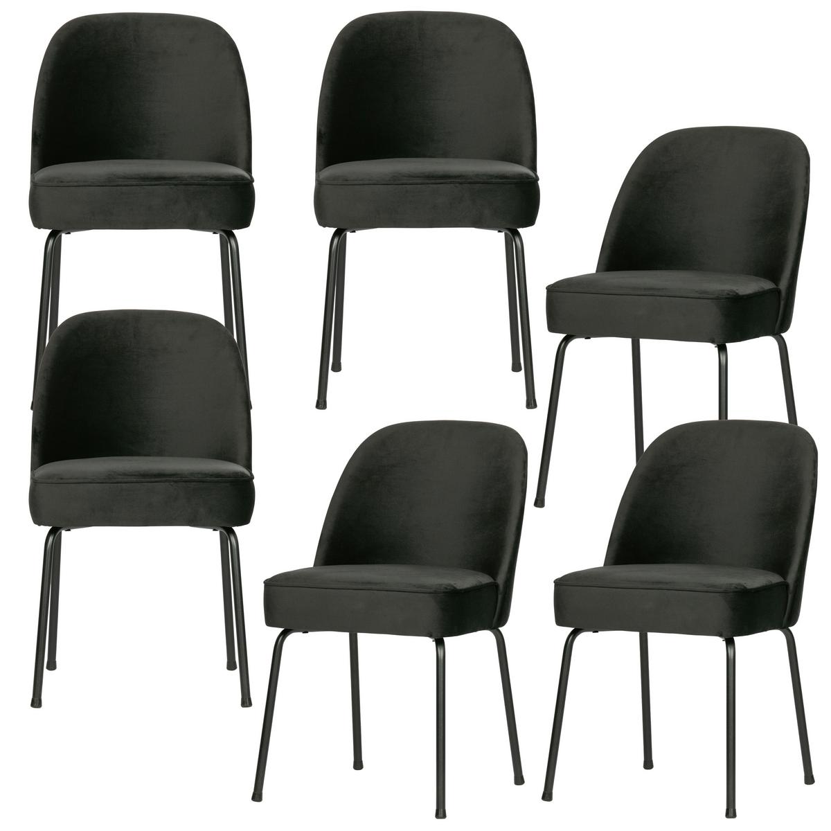 Stuhl-Set Vogue Schwarz B: 50cm - Schwarz, MODERN, Textil/Metall (50/83/57cm) - Livetastic