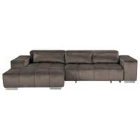Ecksofa Orion mit elektrischem Sitzvorzug Silberfarben - Silberfarben, KONVENTIONELL, Textil (186/307cm) - Livetastic