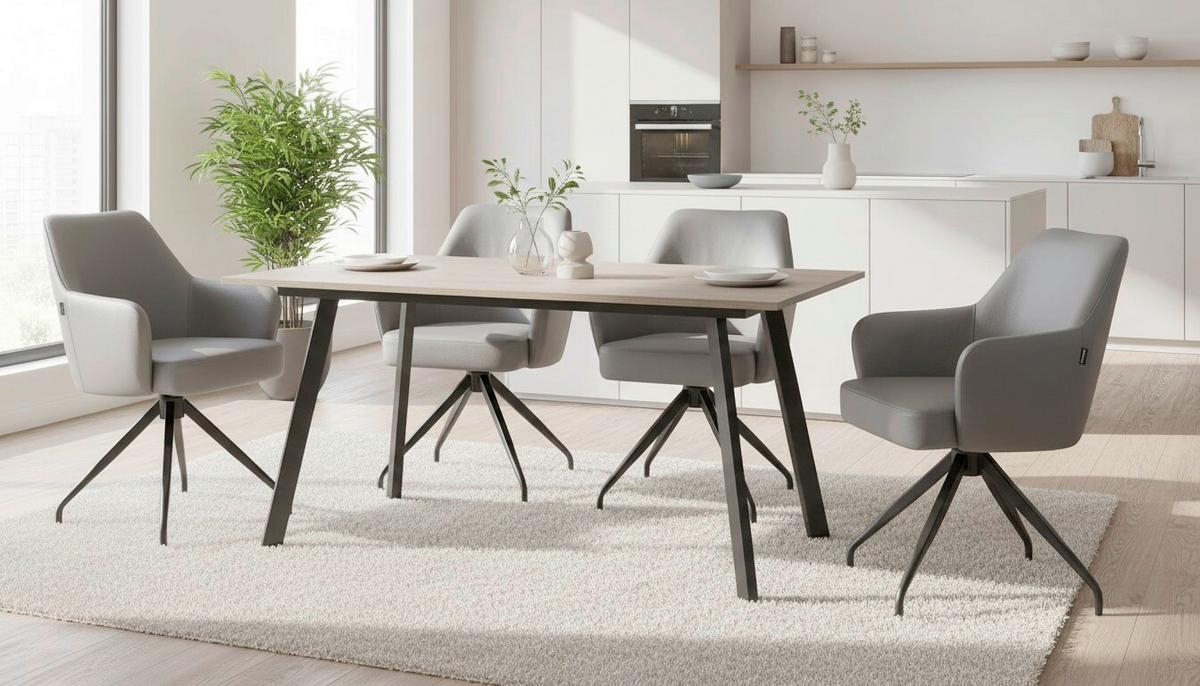 Armlehnstuhl Janette Echtleder/Grau B: 57,5 cm - Schwarz/Grau, MODERN, Leder/Holz (57,5/83,5/63cm) - Livetastic