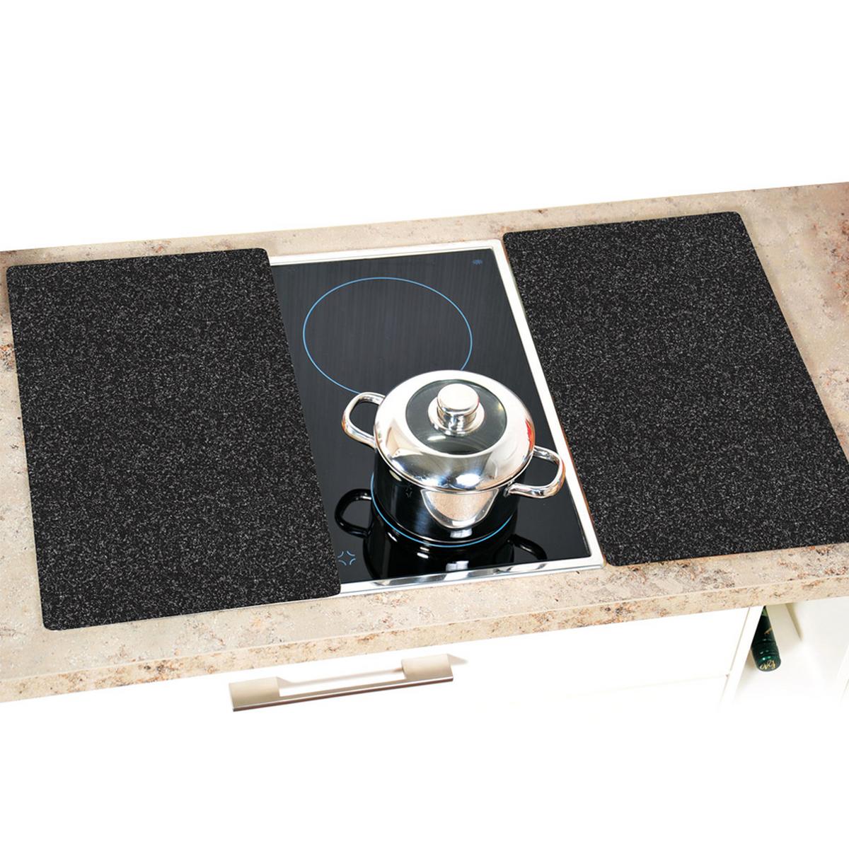 Herdabdeckplatte Schwarz Esg-Glas 52x30 Cm 2er-Set - Schwarz, Basics, Glas (52/30/0,80cm) - Kesper