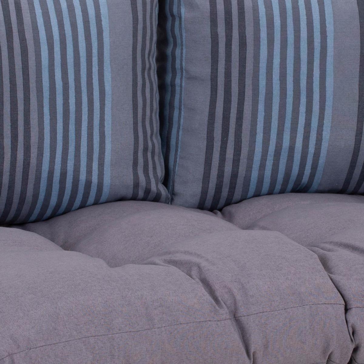 Palettenkissen 3-tlg 120x80 Cm Blau/grau - Blau/Grau, Basics, Textil (120/80/16cm)
