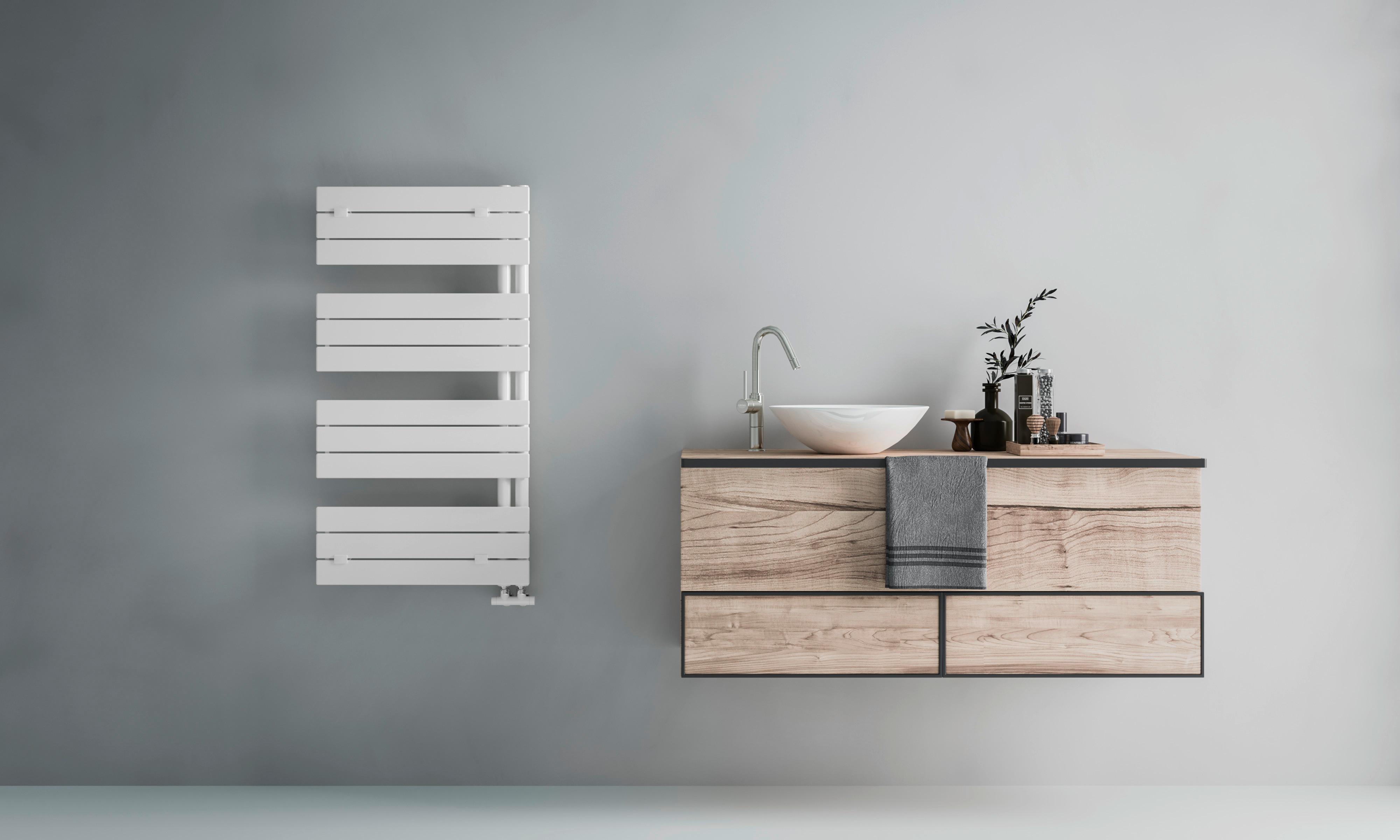 Handtuchtrockner Arezzo B/H: 60x113 cm Gerade 500 Watt - Weiß, Basics, Metall (60/113cm) - Sanotechnik