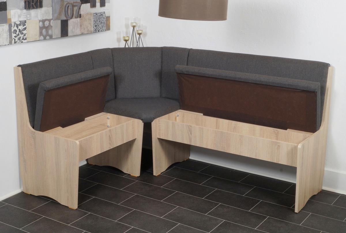 Eckbankgruppe Duisburg Vaduso Artemis Anthr./Eiche D.b:165cm - Anthrazit/Sonoma Eiche, KONVENTIONELL, Holz/Holzwerkstoff (165/89/125cm) - MID.YOU