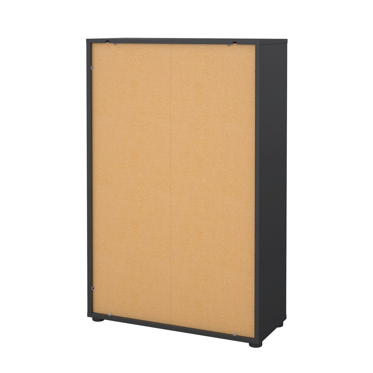 Highboard Sign Grau/Eichefarben, L: 79,6 cm - Eichefarben/Schwarz, MODERN, Holzwerkstoff (79,6/34,3/123,6cm) - MID.YOU