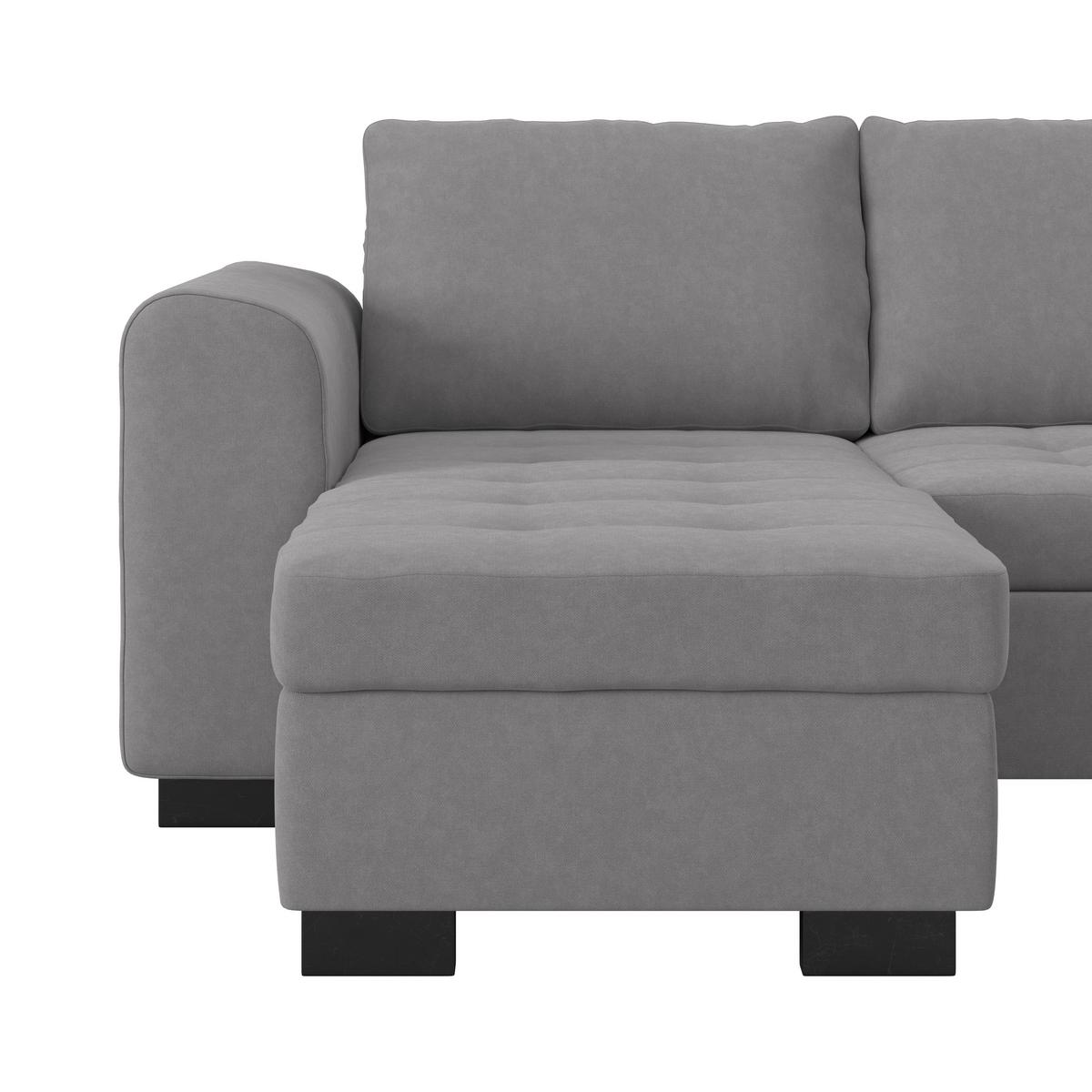 SEDACÍ SOUPRAVA MALTE -BASED- - šedá/černá, Moderní, textil/plast (155/305/178cm) - Based