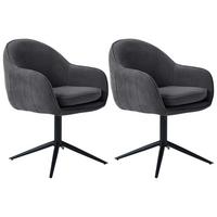 Armlehnstuhl Amara Leinenoptik Schwarz, B: 60 Cm - Schwarz, KONVENTIONELL, Holz/Textil (60/81/62cm) - MID.YOU