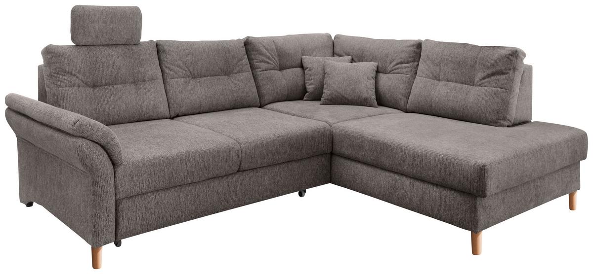 Ecksofa Brizzini Graubraun S: 264x206 Cm - Graubraun/Naturfarben, MODERN, Textil (264/206cm) - Livetastic