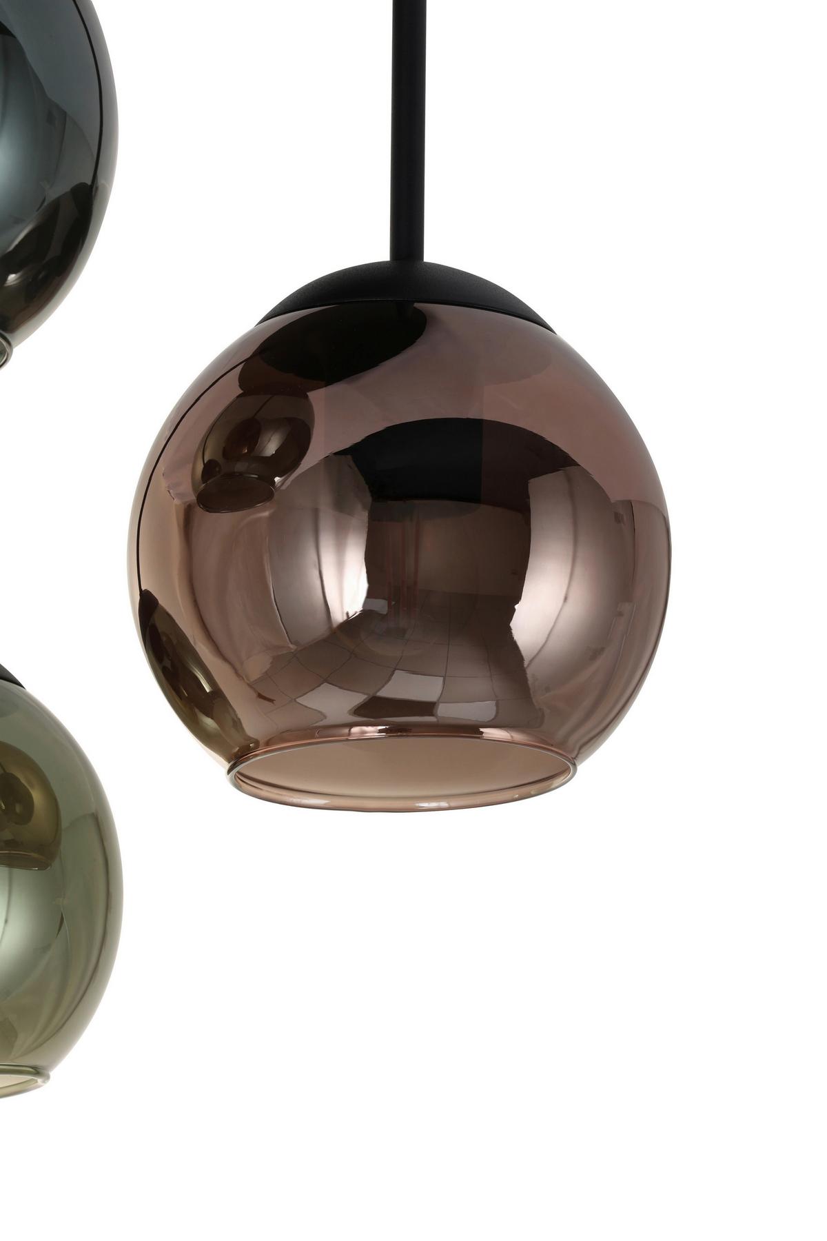 Deckenleuchte Gren - Blau/Rot, MODERN, Glas/Metall (34.5/40,5cm)