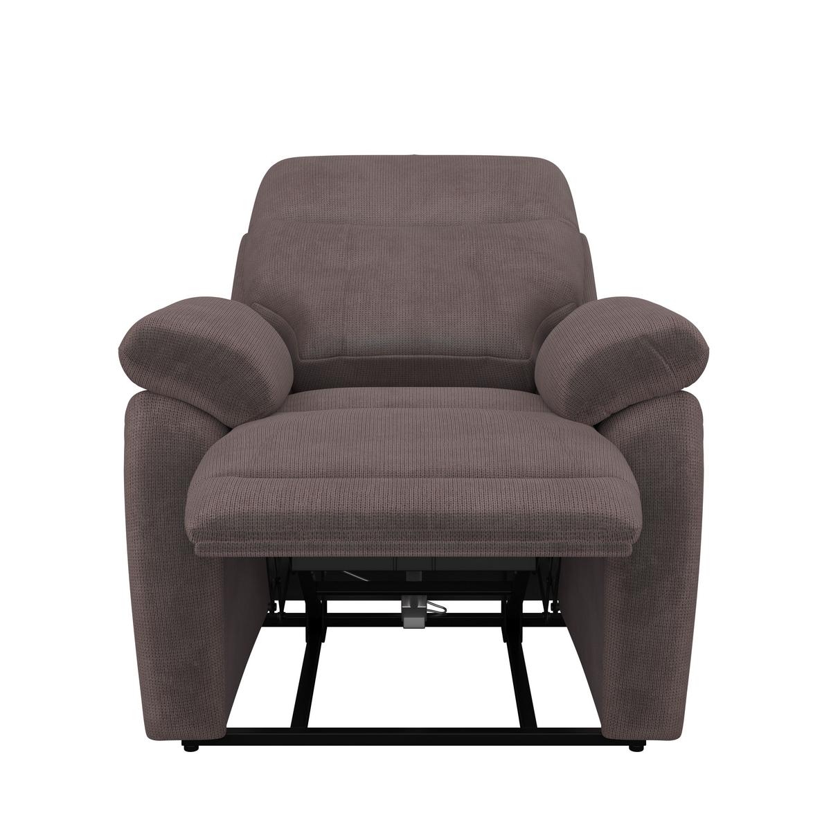Relaxsessel Mario Webstoff braun, B: 89 cm - Schwarz/Braun, MODERN, Textil/Metall (89/107/94cm) - James Wood