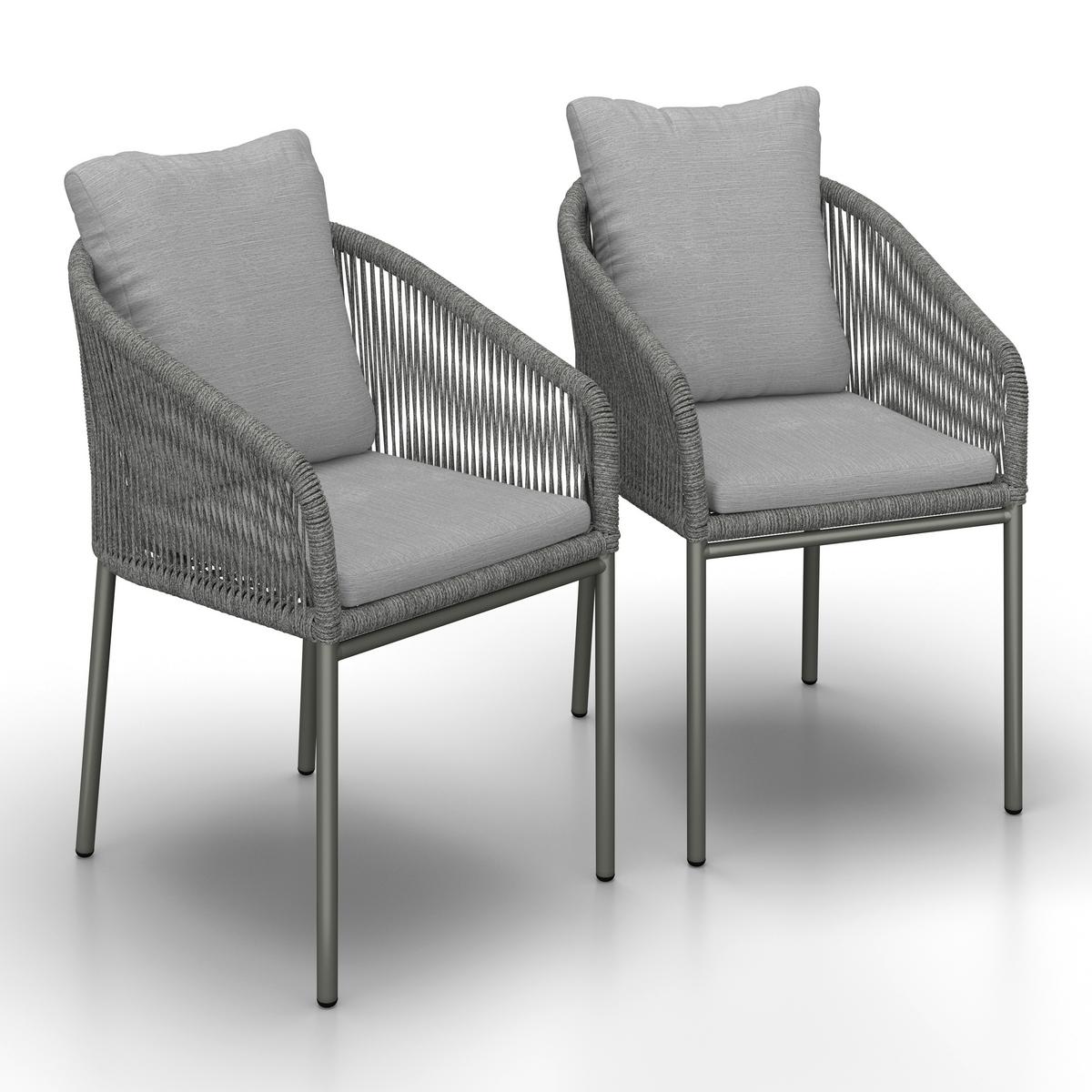 SADA ZÁHRADNÝCH KRESIEL PEPE - čierna/sivá, Modern, kov/plast (55/83/62cm) - Bessagi Garden