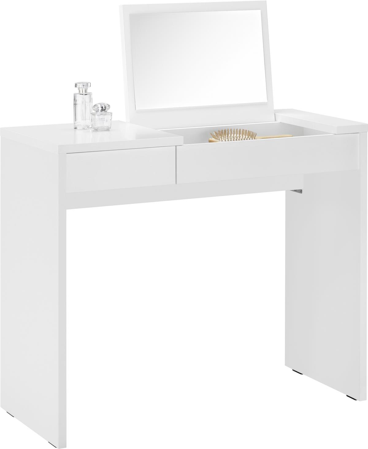 Schminktisch in Weiß - bílá, Moderní, kompozitní dřevo (90/76/40cm) - Mömax