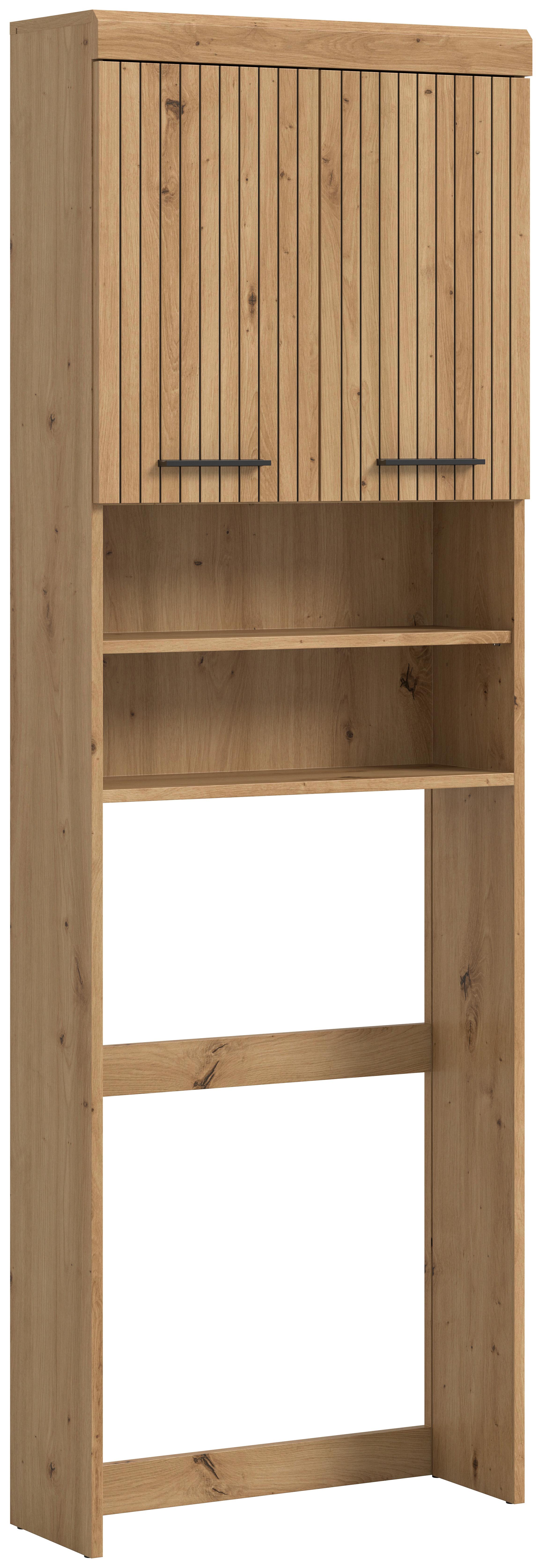 Waschmaschinenschrank Scout Eiche Artisan Dekor B: 63cm - Schwarz/Eiche Artisan, Trend, Holzwerkstoff (63/191/24cm) - MID.YOU