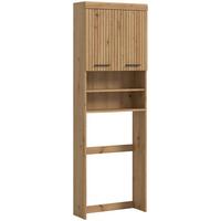 Waschmaschinenschrank Scout Eiche Artisan Dekor B: 63cm - Schwarz/Eiche Artisan, Trend, Holzwerkstoff (63/191/24cm) - MID.YOU