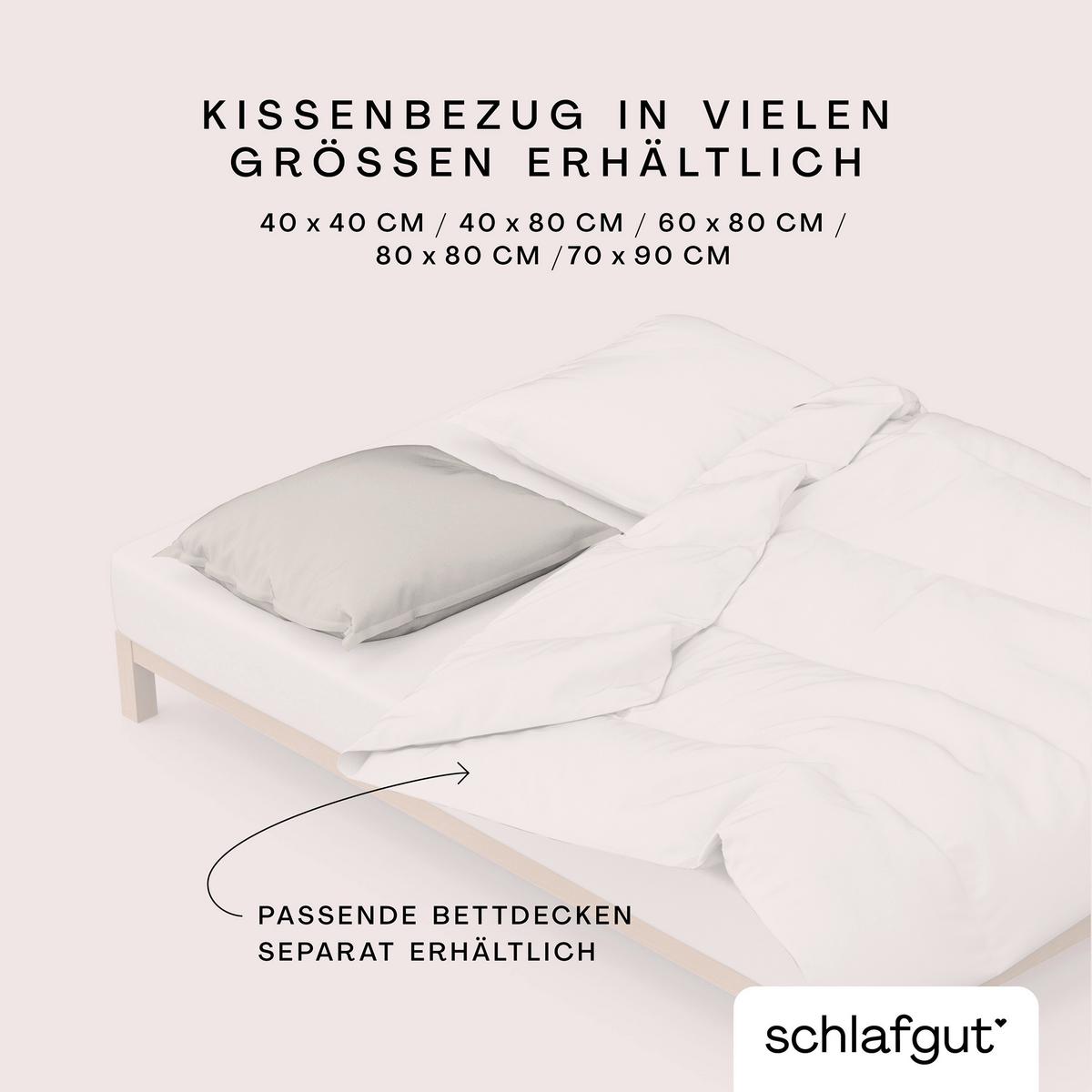 Kopfpolsterbezug Woven Satin - Beige, Basics, Textil (70/90cm) - Schlafgut