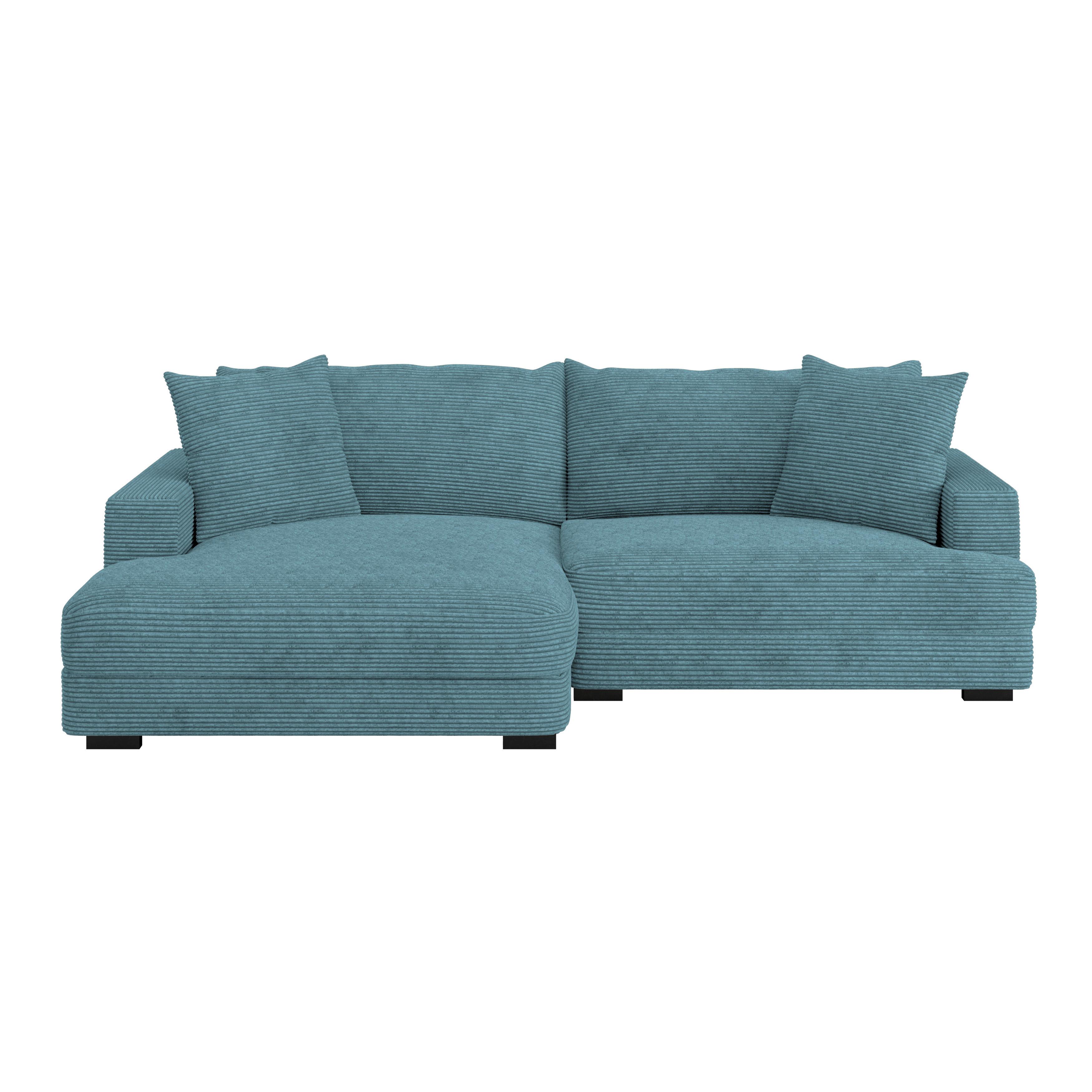 Ecksofa Pelle mit Kissen Türkis Cord 180x265 cm
