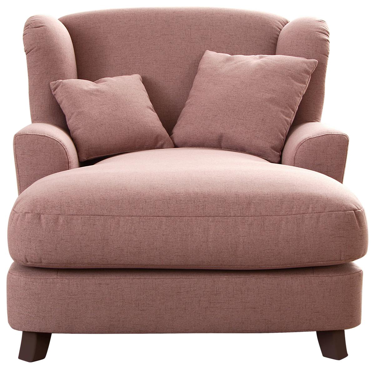 XXXL-Sessel Asado altrosa inkl. Zierkissen, B: 109 cm - Dunkelbraun/Altrosa, MODERN, Textil (109/104/145cm) - Sit & More