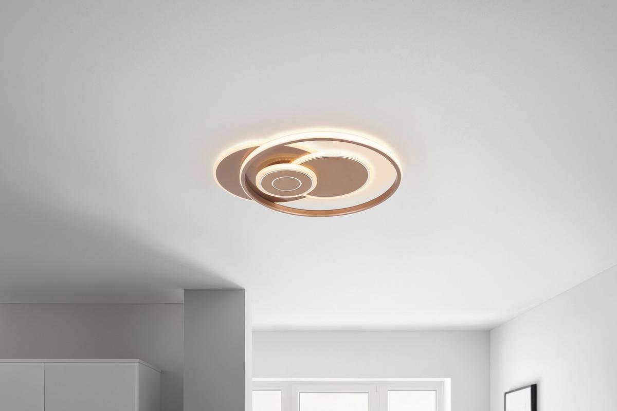 LED stropné svietidlo Marlin - cappuccino, Modern, kov/plast (50/42/5,5cm) - Premium Living