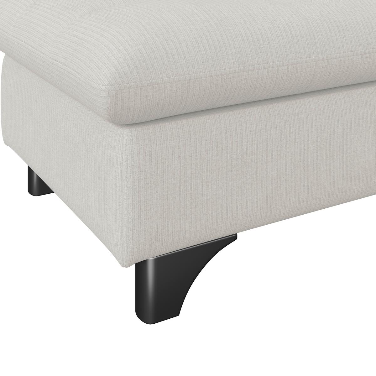 Hocker Gemini Elfenbeinfarbig, B: 108cm - Chromfarben/Creme, KONVENTIONELL, Textil (108/46/108cm)