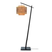 Stehleuchte Bhutan/F/Ad/B/4034/Bn - Schwarz/Naturfarben, Trend, Holz (176/40/68cm) - Good & Mojo