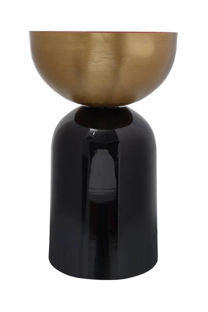 Dekosäule mit Schale Art Deco 125 H: 59 cm - Koralle/Goldfarben, Trend, Metall (37/37/59cm) - Kayoom
