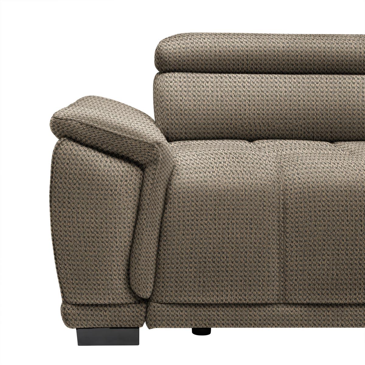 Rohová sedačka GRINALDI, pravá, béžová - čierna/béžová, Modern, textil/plast (283/206cm) - Premium Living