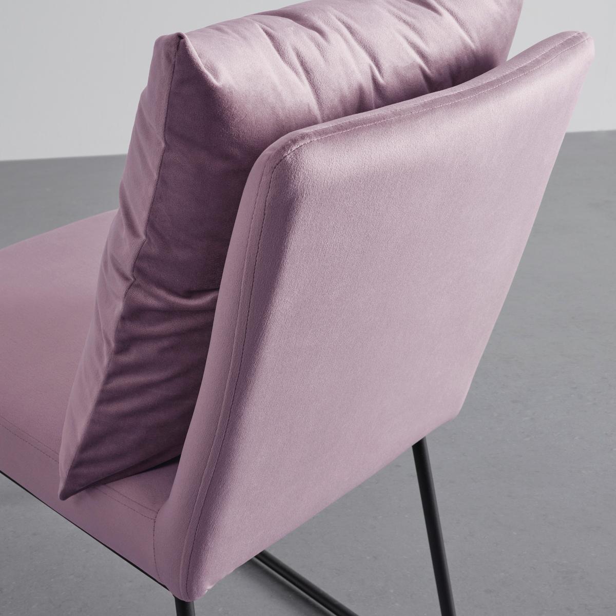 Židle ze sametu Bono růžová - růžová/černá, Moderní, kov/dřevo (44/90/58cm) - Bessagi Home