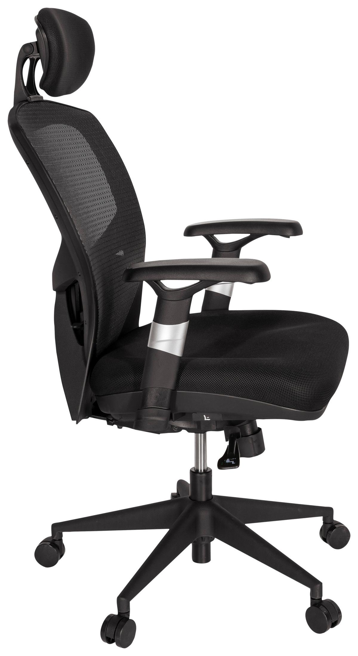 Bürostuhl Venus Base Schwarz Bis 120 Kg - Schwarz, Basics, Kunststoff/Textil (66/117/65cm) - MID.YOU