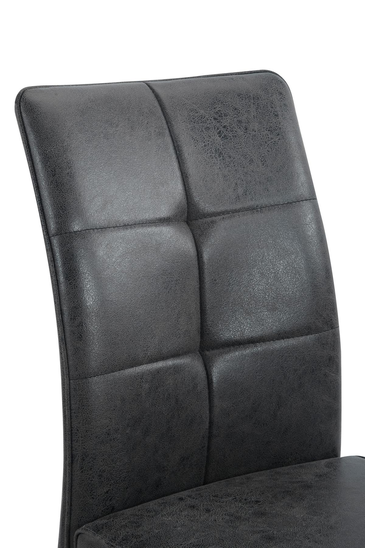SCHWINGSTUHL-SET MALTA I S 4ER-SET - Anthrazit/Schwarz, MODERN, Textil/Metall (46/97/61cm) - P & B