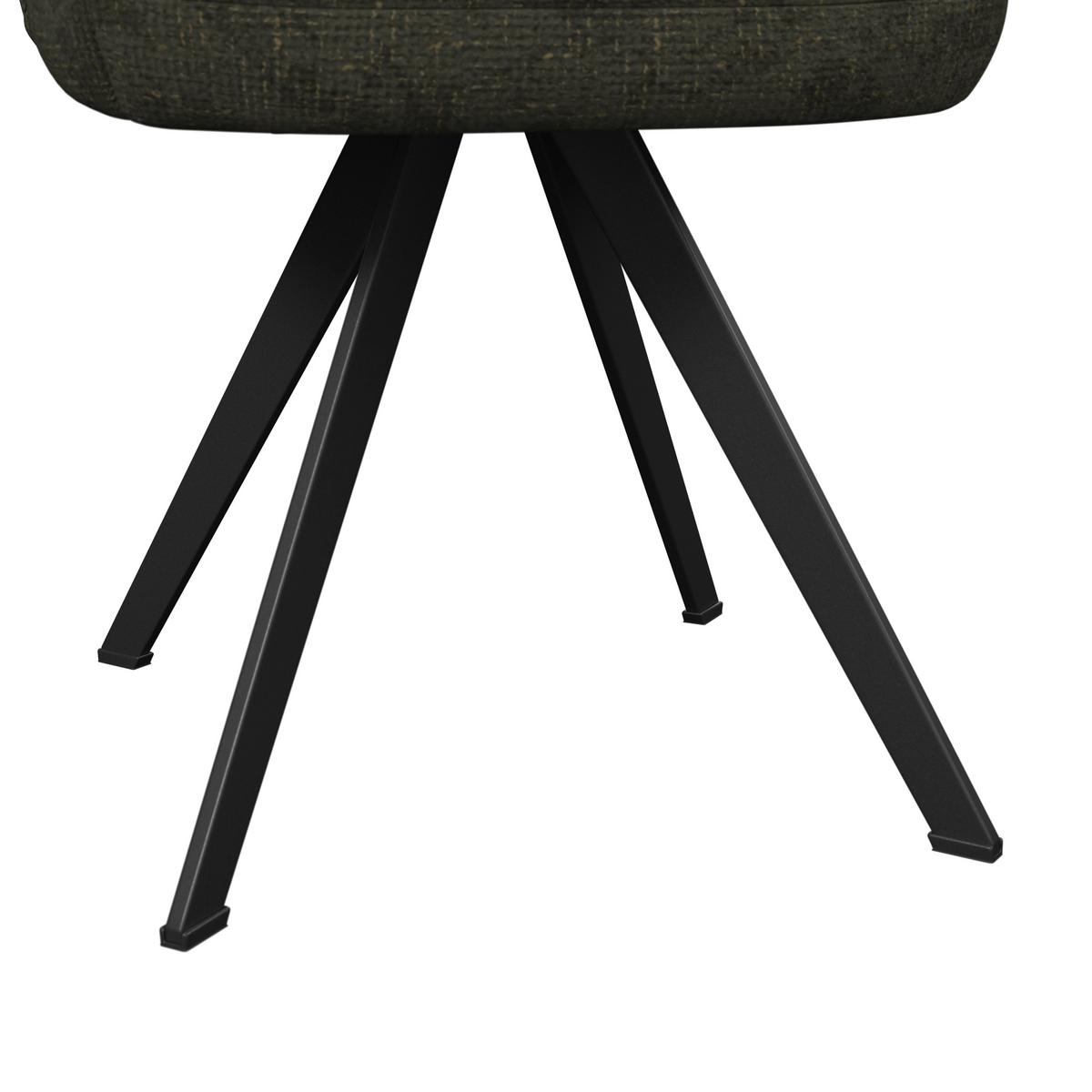 Stuhl grün mit Metallbeinen Ulmo 47/91/61 cm - Schwarz/Grün, MODERN, Textil/Metall (47/91/61cm)